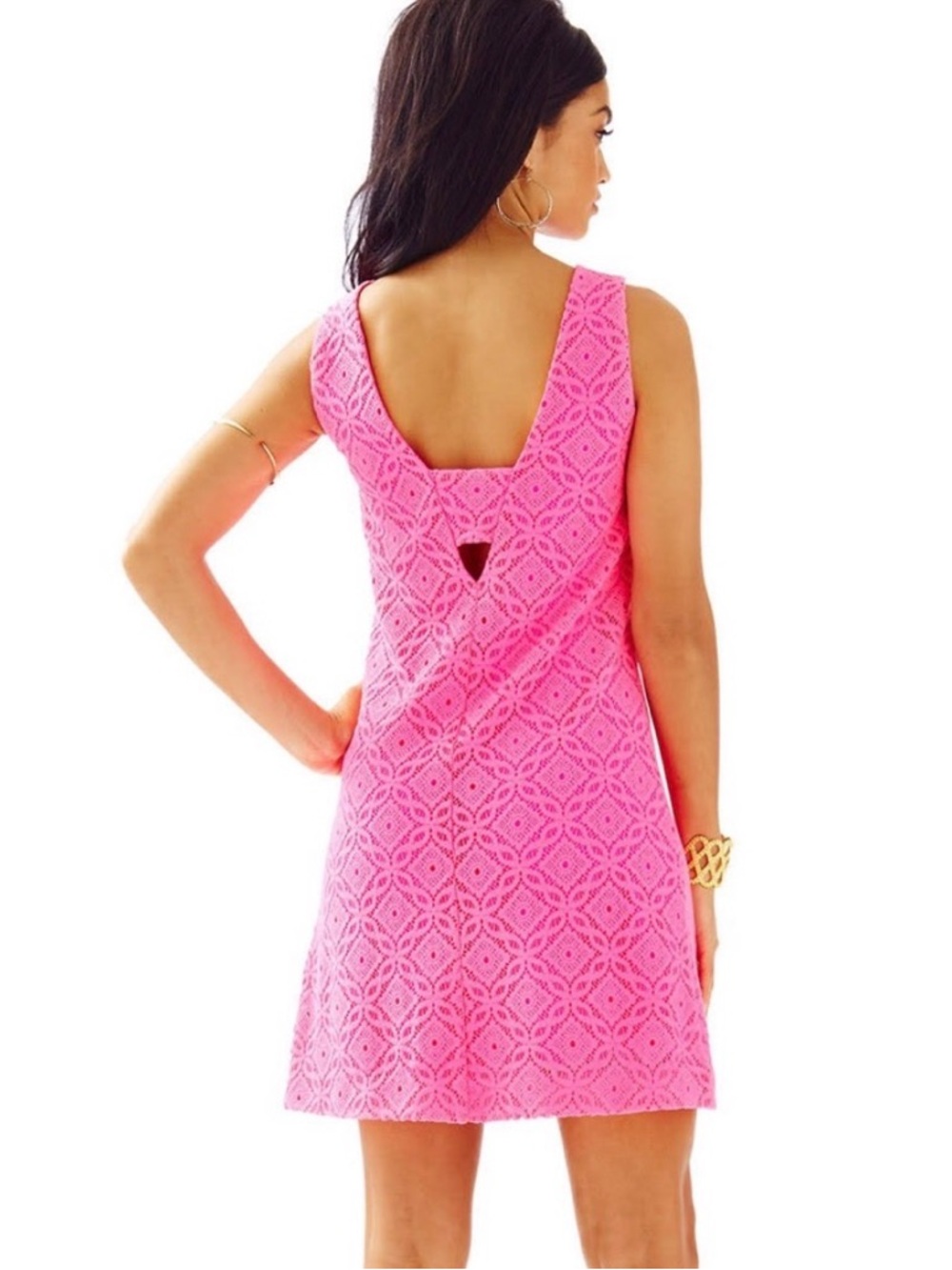Lilly Pulitzer Callie Trellis Knit Lace Shift Dress - Picture 3 of 16